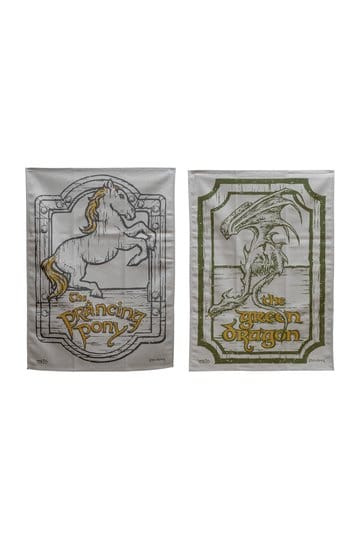 Herr der Ringe Geschirrtuch 2er-Pack, grüner Drache und tänzelndes Pony, 69 cm