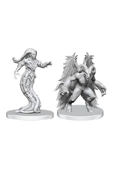 Pathfinder Deep Cuts Miniature non verniciate Gylou (Handmaiden Devil) e Ferrugon (Rust Devil)