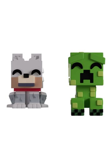 Figurines en vinyle Minecraft Wolf et Creeper Monitor Buddiez