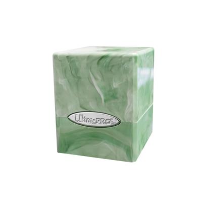 DECKBOX Satin Cube Marble Lime Green / White