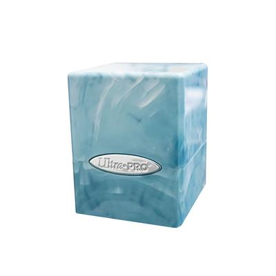 DECKBOX Satin Cube Marble Light Blue / White