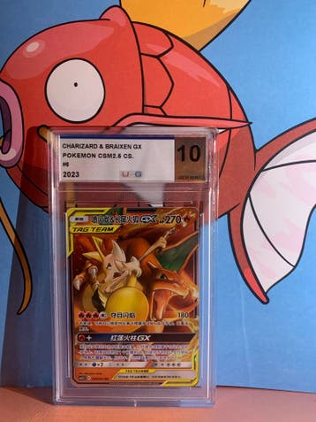 Charizard & Braixen GX UPG 10 Gem Mint Pokémon-kort