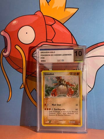 Groudon Holo Pokémon EX Hidden Legends #102 2004 UCG 10