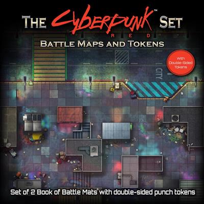 Le cyberpunk set les cartes de bataille et les jetons