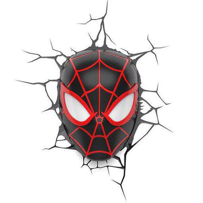 Marvel 3D LED Light Spider-Man Miles Morales Gesicht 3D