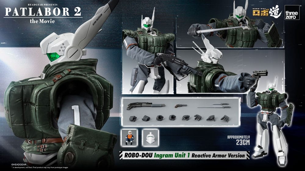 Patlabor 2: de film Robo-Dou-actie Figuur Ingram Unit 1 Reactive Armor versie 23 cm