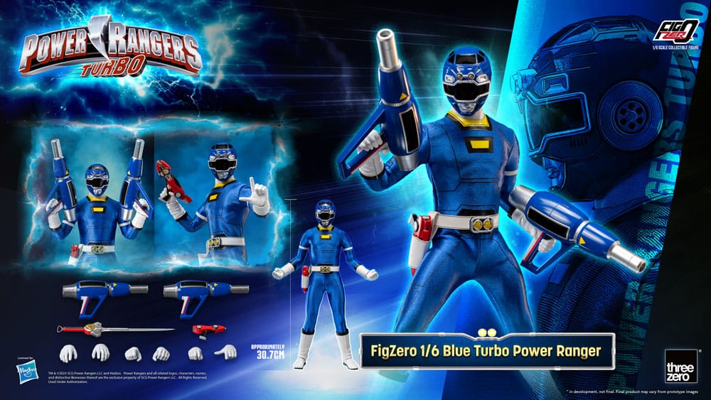 Power Rangers Turbo Figzero Acción Figura 1/6 Turbo Blue Turbo Power Ranger 30 cm