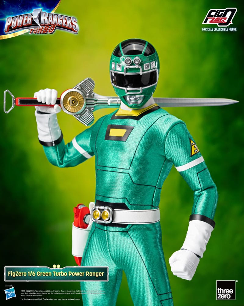 Power Rangers Turbo FigZero Actie Afbeelding 1/6 Green Turbo Power Ranger 30 cm