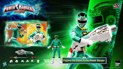 Power Rangers Turbo FigZero Actie Afbeelding 1/6 Green Turbo Power Ranger 30 cm