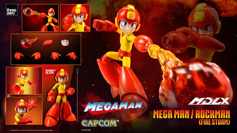 Mega Man MDLX Aksiyon Figürü Mega Man / Rockman (Ateş Fırtınası) 10 cm