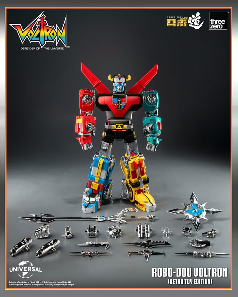Voltron: Defender of the Universe Robo-Dou akcijska figurica Voltron Retro Toy Edition 27 cm