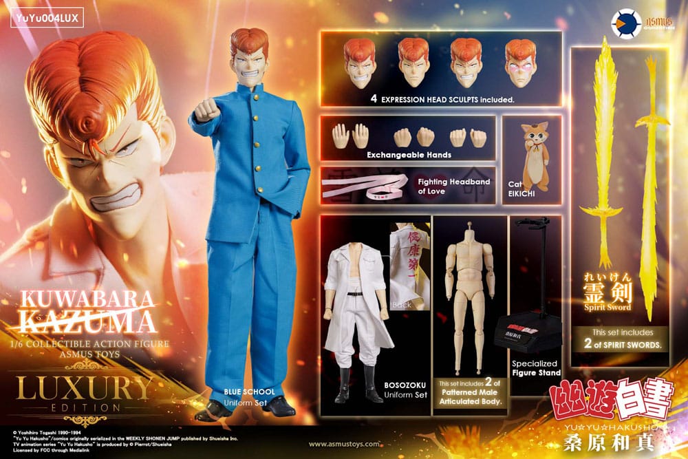 Yu Yu Hakusho Action Figur 1/6 Kazuma Kuwabara (luksusversion) 30 cm