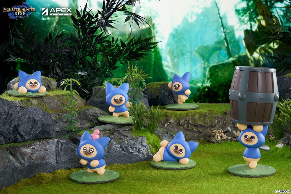 Monster Hunter Rise Trading Figure Confezione da 6 gatti Felyne