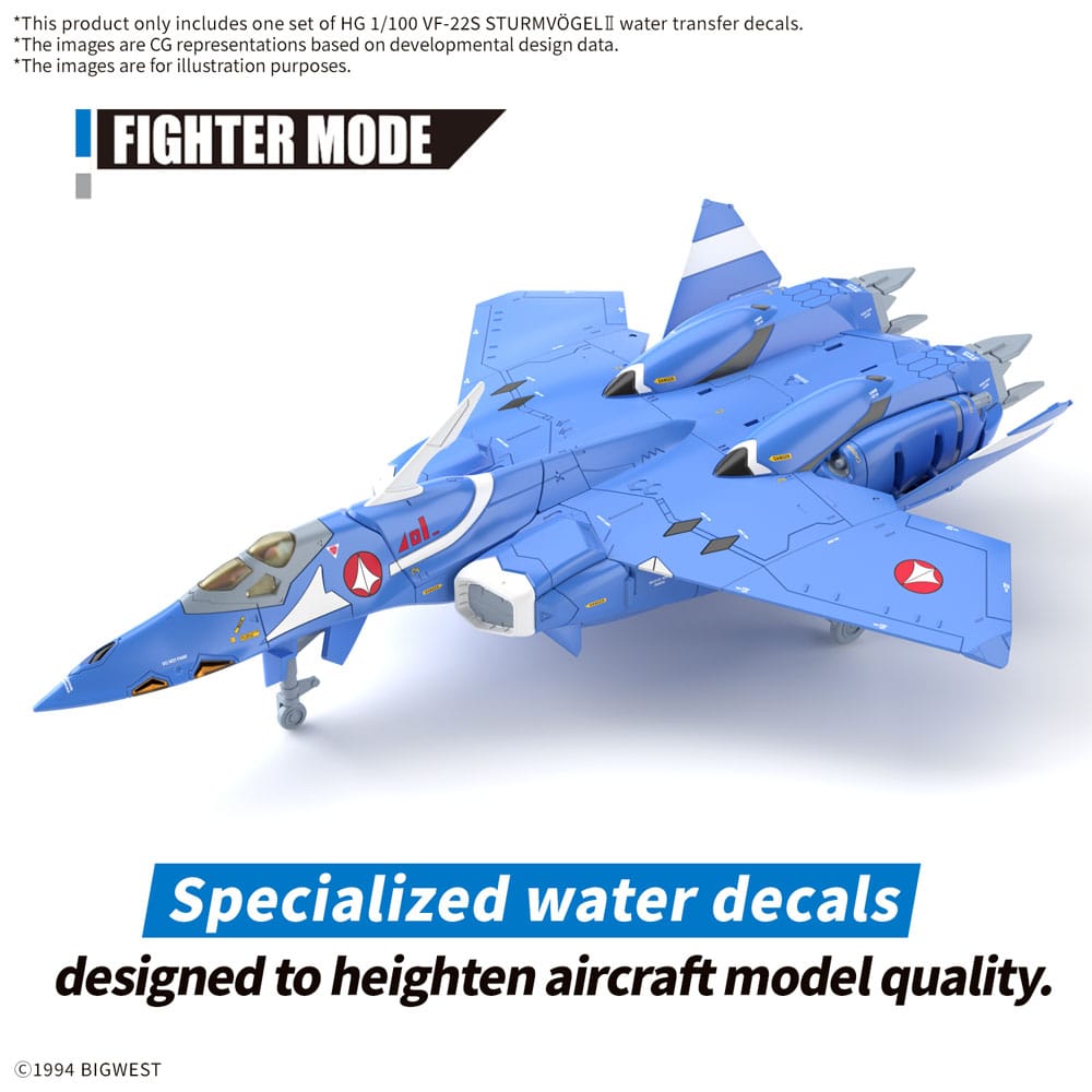 Macross Water Decals for High Grade Plastic Model Kit 1/100 VF-22S Sturmvogel II