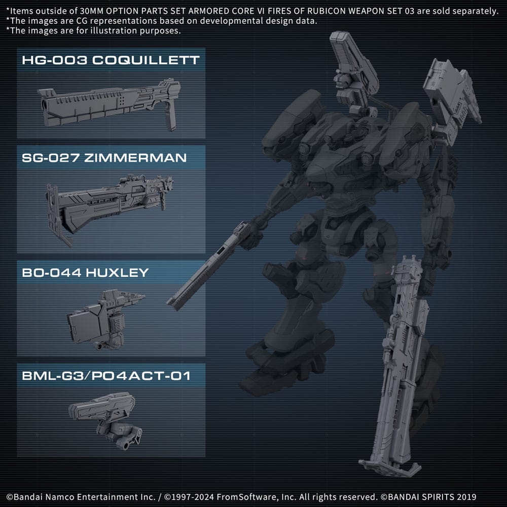 Armored Core VI: Fires of Rubicon 30MM Model Kit Accessory Set Weapon Set 3