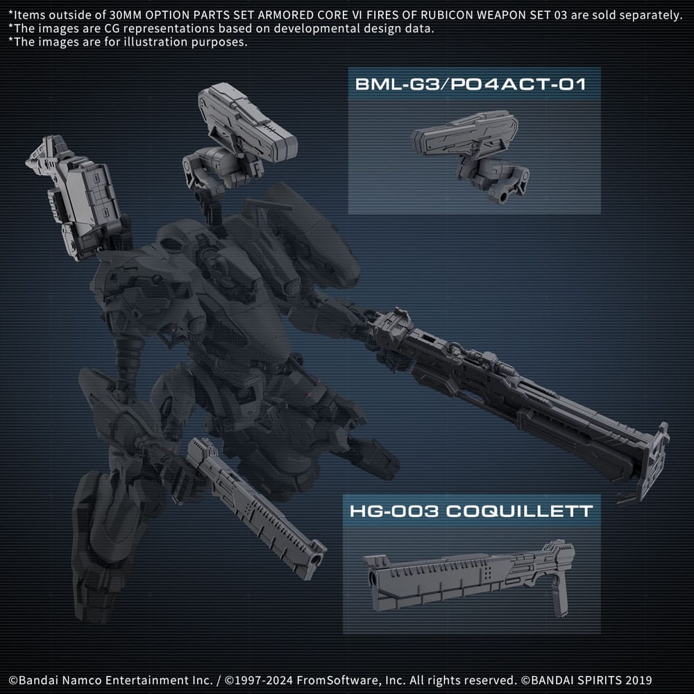 Armored Core VI: Fires of Rubicon 30MM Model Kit Accessory Set Weapon Set 3