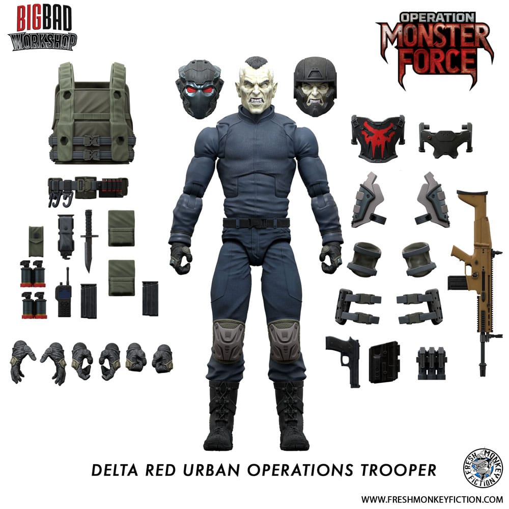 Operasyon: Monster Force Action Şekil 1/12 Delta Kırmızı Kentsel Operasyonlar Trooper 15 cm