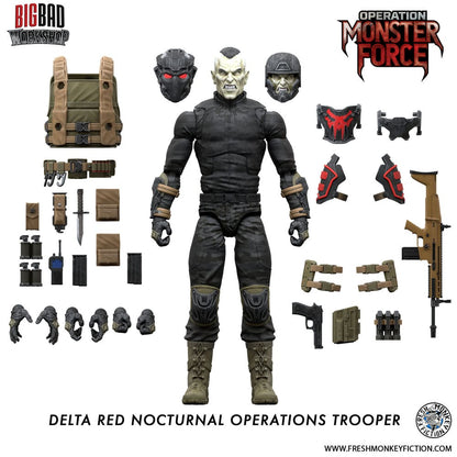 Operasyon: Monster Force Action Şekil 1/12 Delta Kırmızı Gece Operasyonları Trooper 15 cm