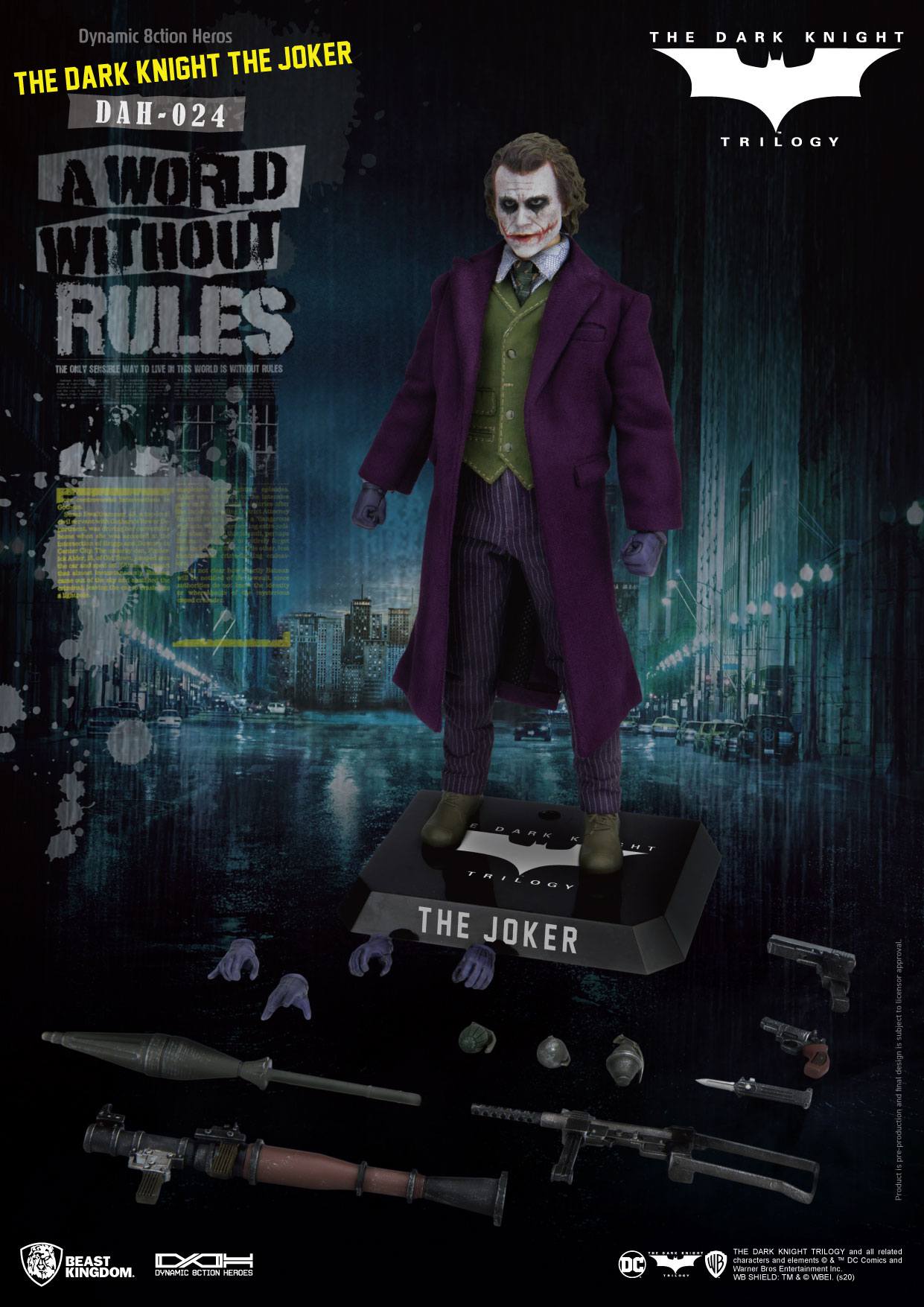 Batman the Dark Knight Dynamic 8ction Heroes Action Figura 1/9 The Joker 21 cm