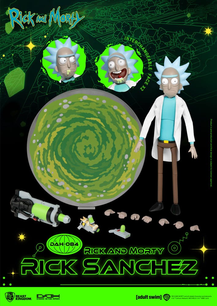 Rick en Morty Dynamic 8ction Heroes Action Figuur 1/9 Rick Sanchez 23 cm