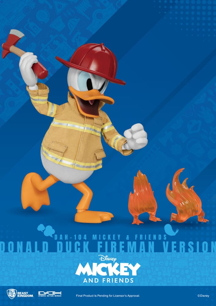 Mickey & Friends Dinamik 8 Kontrat Kahramanları Aksiyon Şekil 1/9 Donald Duck İtfaiyeci Ver. 24 cm