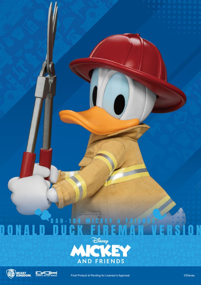 Mickey & Friends Dinamik 8 Kontrat Kahramanları Aksiyon Şekil 1/9 Donald Duck İtfaiyeci Ver. 24 cm