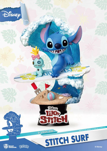 Disney Summer Serisi D-A-Stage PVC Diorama Stitch Surf 15 cm