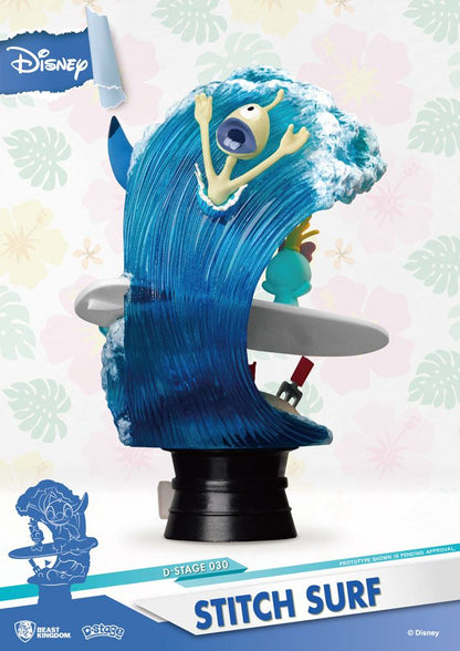 Disney Summer Serisi D-A-Stage PVC Diorama Stitch Surf 15 cm