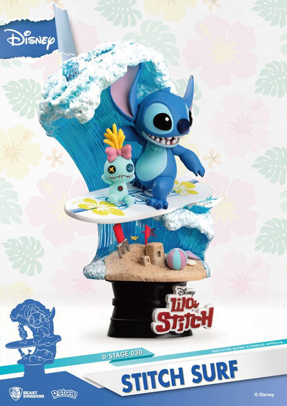 Disney Summer Serisi D-A-Stage PVC Diorama Stitch Surf 15 cm