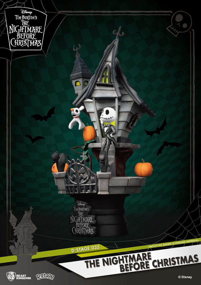 Noćna mora prije božićnog D-stupnjeva PVC Diorama Jack's Lowhed House 15 cm