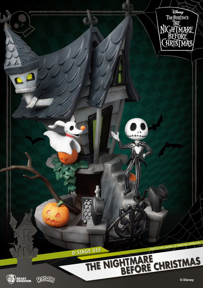 Noćna mora prije božićnog D-stupnjeva PVC Diorama Jack's Lowhed House 15 cm