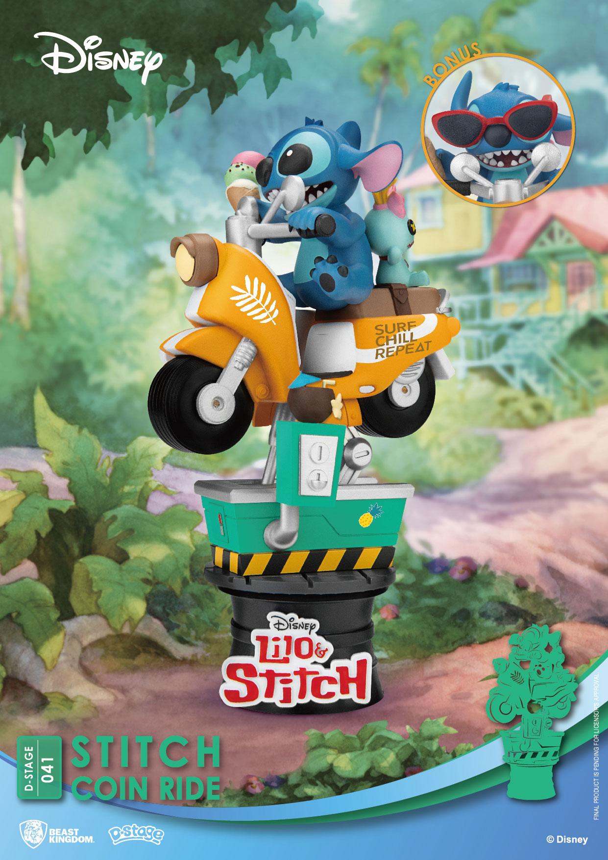 Disney D-Stufe PVC Diorama Stitch Coin Ride 16 cm