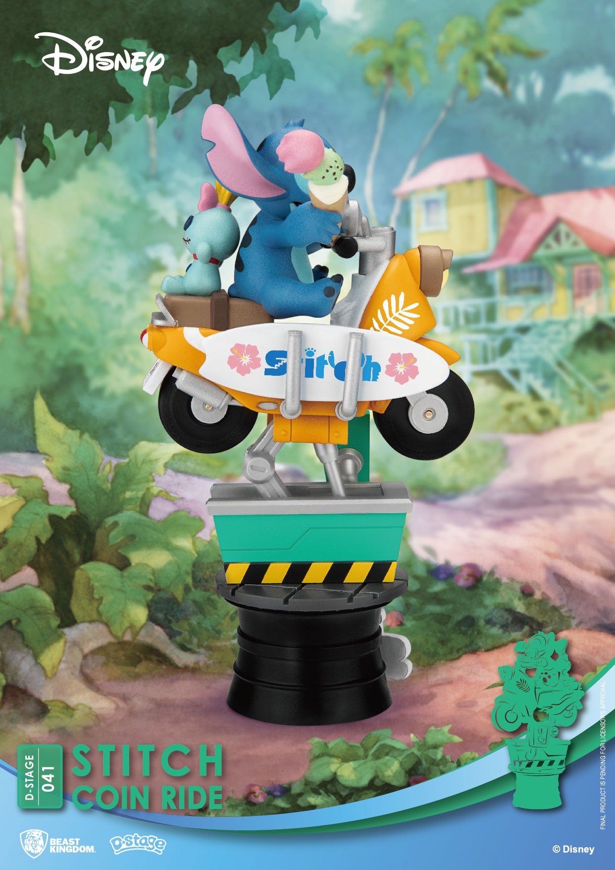 Disney D-Stufe PVC Diorama Stitch Coin Ride 16 cm