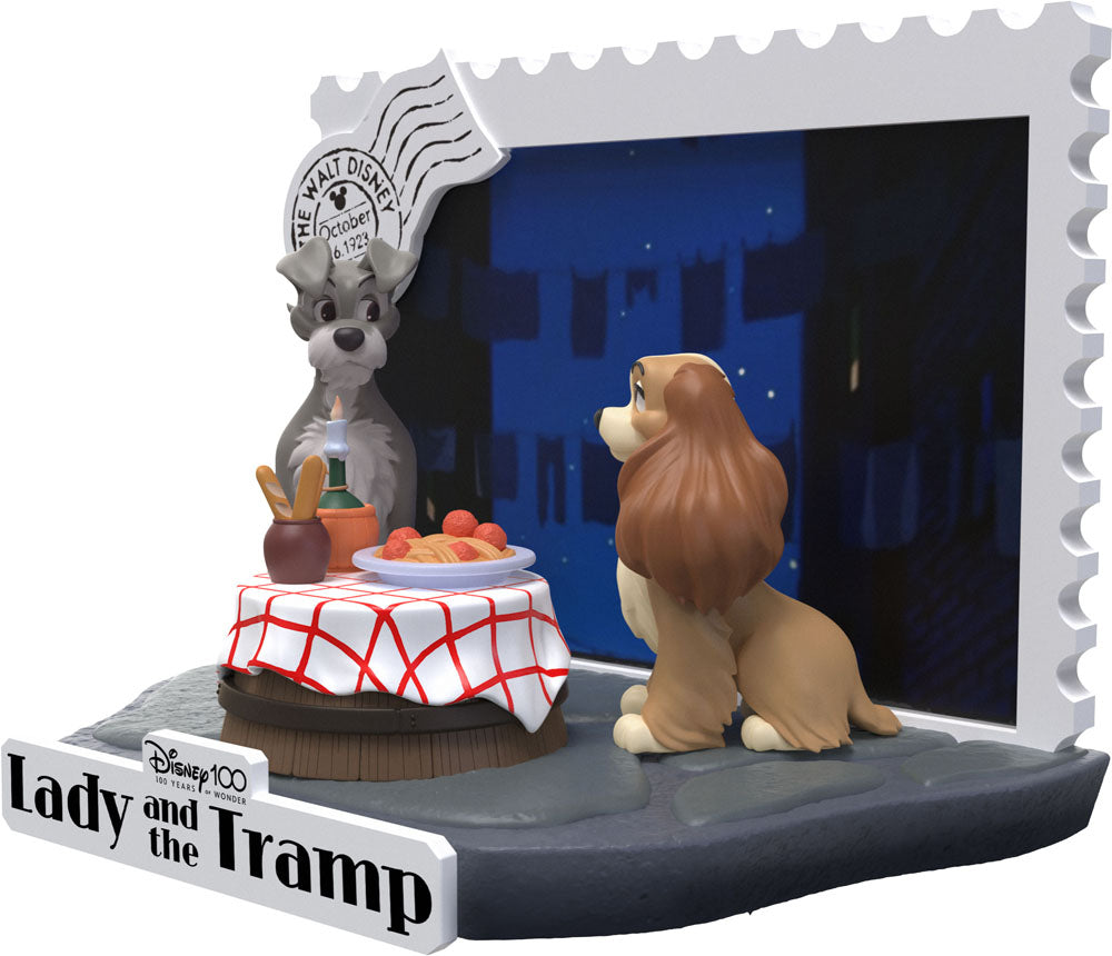 Disney 100th Anniversary D-Stage PVC Diorama Lady And The Tramp 12 cm