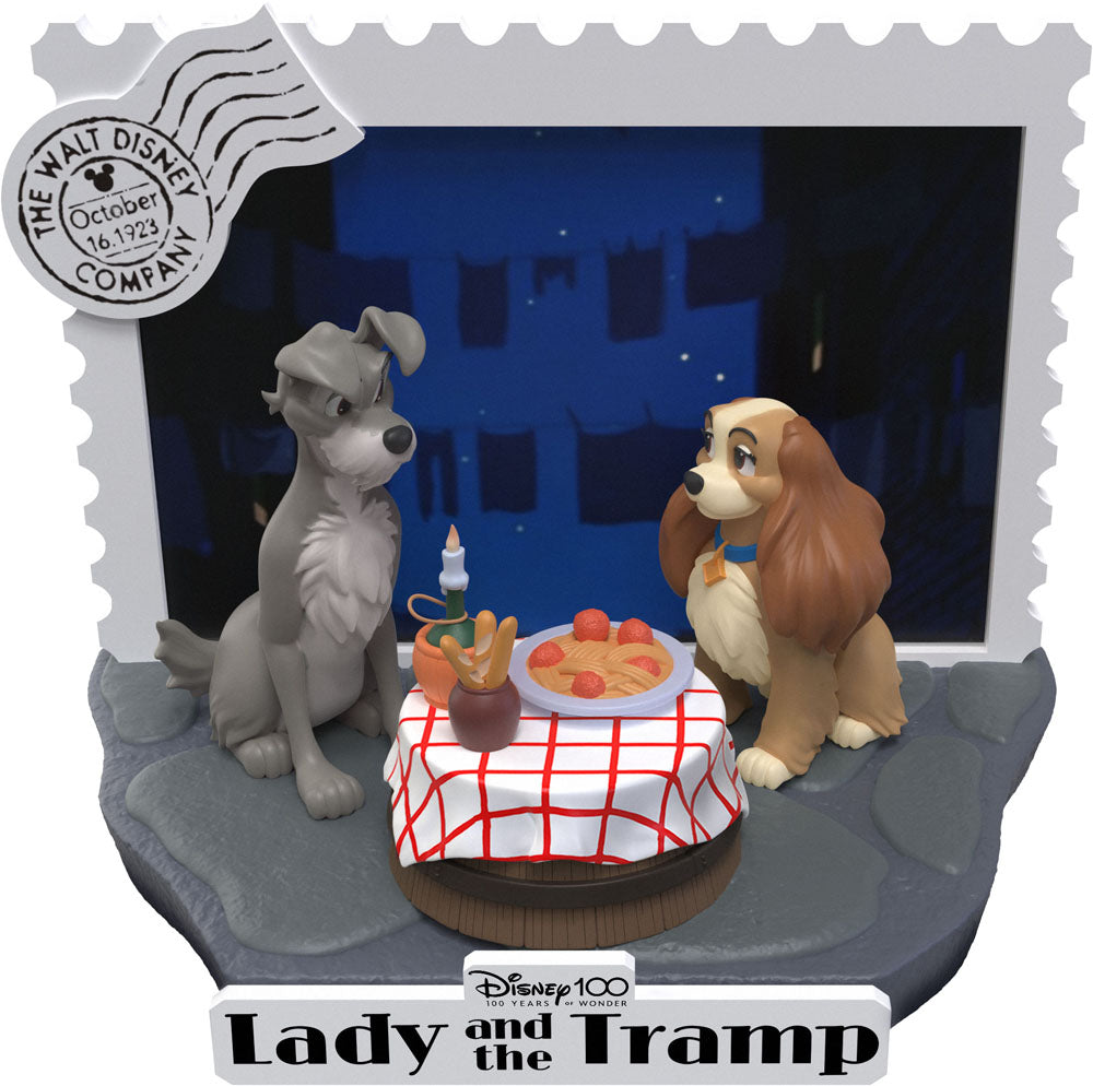 Disney 100th Anniversary D-Stage PVC Diorama Lady And The Tramp 12 cm