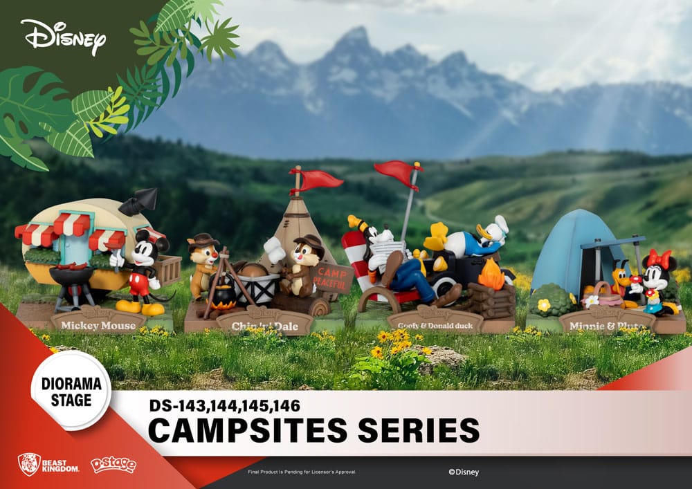 Disney D-Stufe Camping-Serie PVC Diorama Mickey Mouse 10 cm