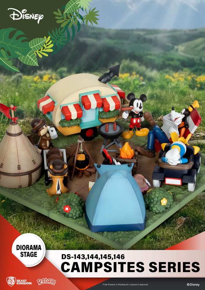 Disney D-Stufe Camping-Serie PVC Diorama Mickey Mouse 10 cm