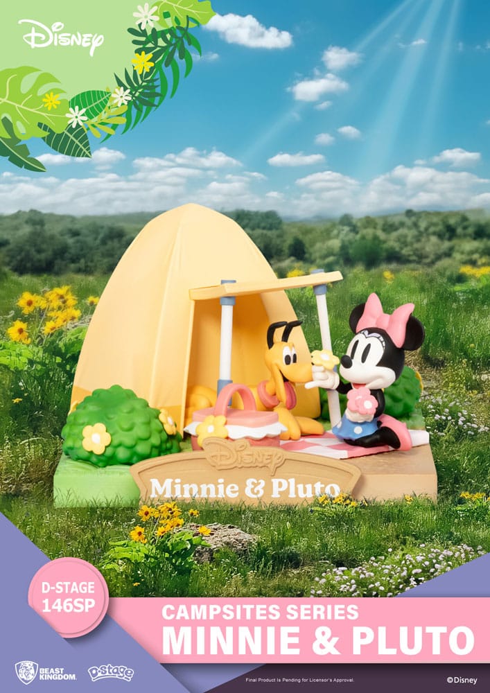 Disney D-Stufe Camping-Serie PVC Diorama Mini & Pluto Special Edition 10 cm