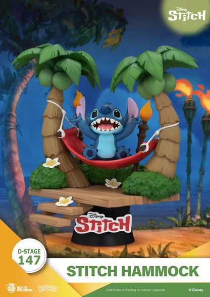 Lilo & Stitch D-STAGE PVC Diorama Stitch Hammock 13 cm