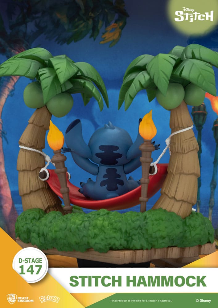 Lilo & Stitch D-STAGE PVC Diorama Stitch Hammock 13 cm