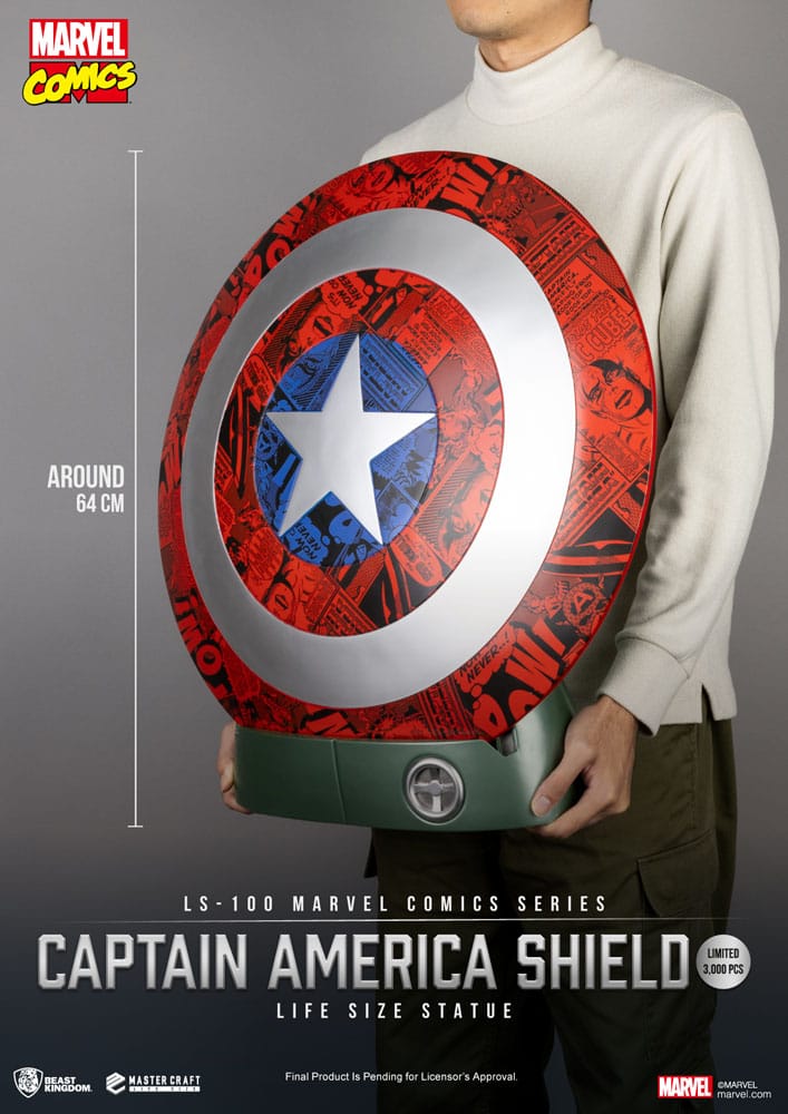 Marvel Comics PVC Captain America Shield lebensgroße Statue 64 cm