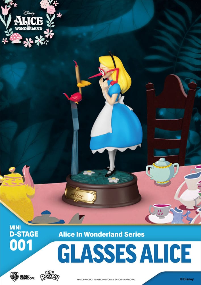 Alice in Wonderland Mini Diorama Stage PVC Statue Glasses Alice 10 cm