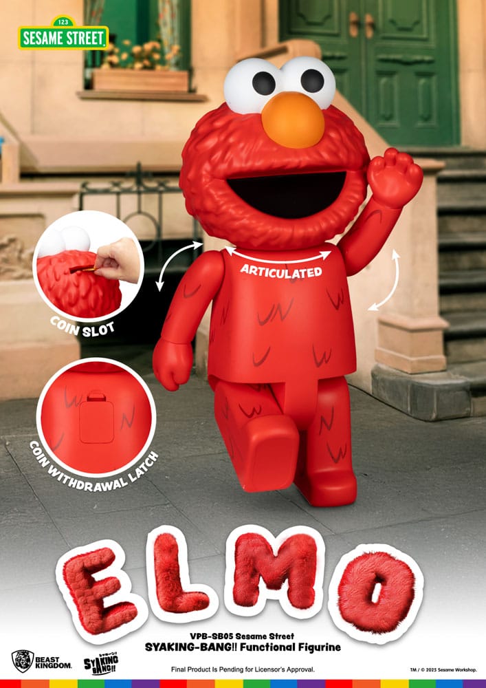Barrio Sésamo Syaking Bang Hucha Vinilo Elmo 47 cm