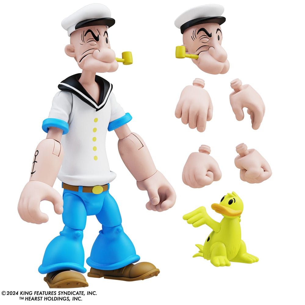 Popeye Action Figur Wave 03 Popeye 1. udseende hvid skjorte