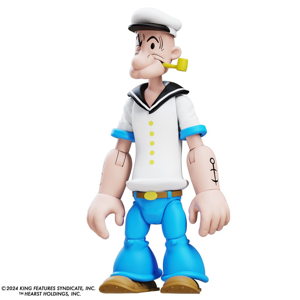 Popeye Action Figur Wave 03 Popeye 1. udseende hvid skjorte