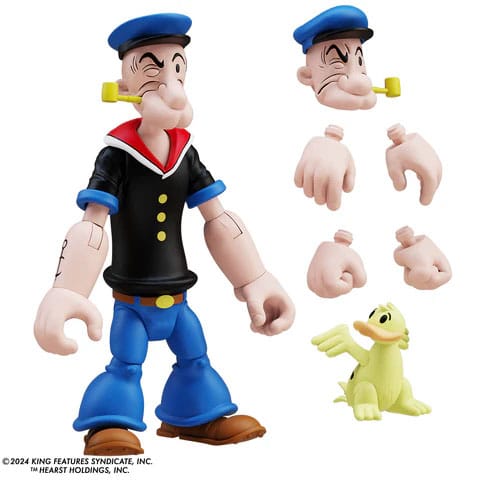 Popeye Actionfigur Welle 03 Popeye 1. Aussehen schwarzes Hemd