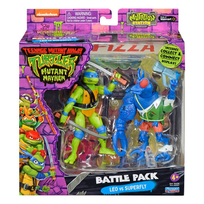 Teenage Mutant Ninja Turtles Action Figurer Leonardo vs. Super Flue 11 cm