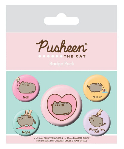 Pushen pin-back-knapper 5-Pack Pushen Nah