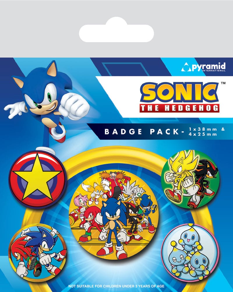 Sonic the Hedgehog pin-back-knapper 5-pack-hastighedsteam