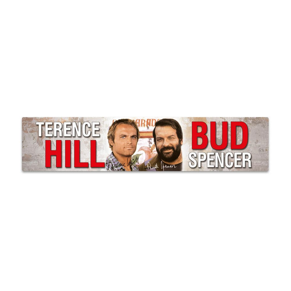 Bud Spencer & Terence Hill Tin -Zeichen mit Magnet Autogramm 16 x 3,5 cm